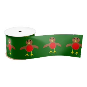Lazo De Raso Cinta de Robin de Navidad