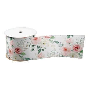 Lazo De Raso Cinta de rosa rosa acuarela 