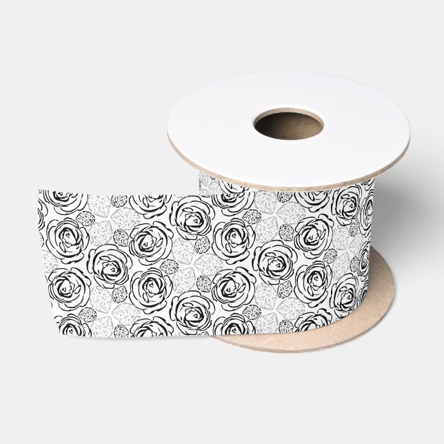 Lazo De Raso Cinta de Rosas (Carrete)