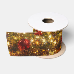 Lazo De Raso Cinta de satén chispeante del navidad