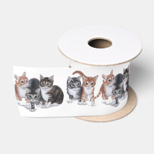 Lazo De Raso cinta de satén de los gatitos