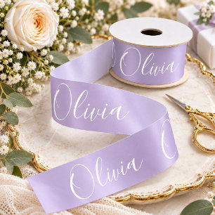 Lazo De Raso Cinta de satén elegante personalizada con lavanda