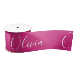 Lazo De Raso Cinta de satén elegante rosa fucsia personalizada