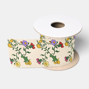Lazo De Raso Cinta de satén floral vintage, regalo botánico ele