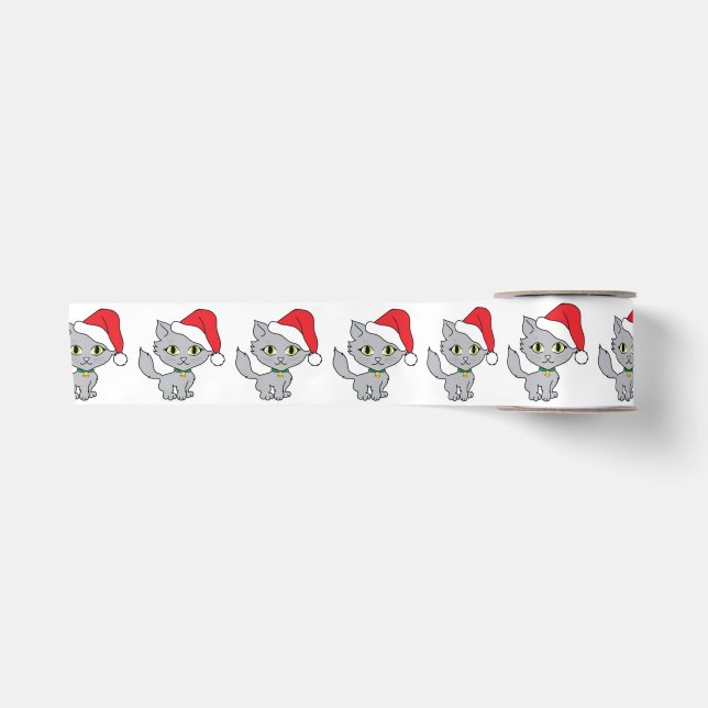 Lazo De Raso Cinta de Satén/Gatito Santa (Anverso)