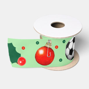Lazo De Raso Cinta de Satén Regalo de Navidad de Fútbol