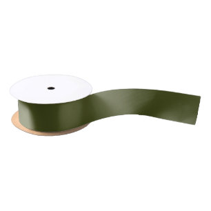 Lazo De Raso Cinta de satén verde ejército estética elegante 1.