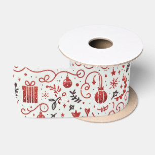 Lazo De Raso Cinta de seda decorativa festiva roja y blanca