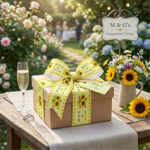 Lazo De Raso Cinta de seda personalizada con monograma de boda