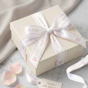 Lazo De Raso Cinta de seda personalizada con nombre para cumple