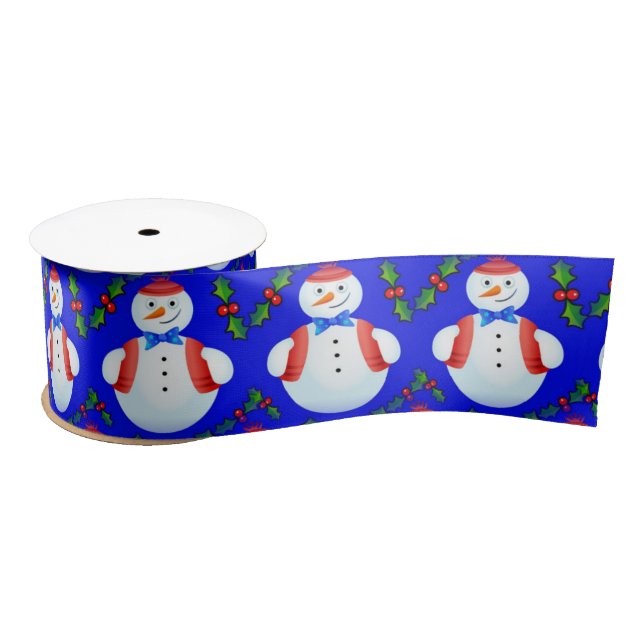 Lazo De Raso cinta de snowman para navidades (Carrete)