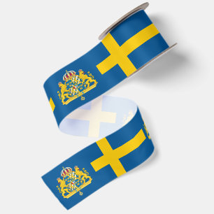 Lazo De Raso Cinta de Suecia, Emblema, patriótico, Bandera Suec