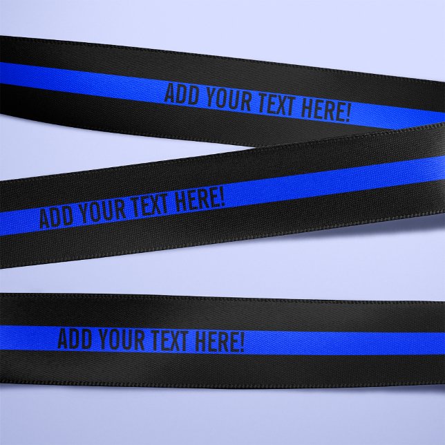 Lazo De Raso Cinta de texto de Personalizado de línea azul delg (Subido por el creador)