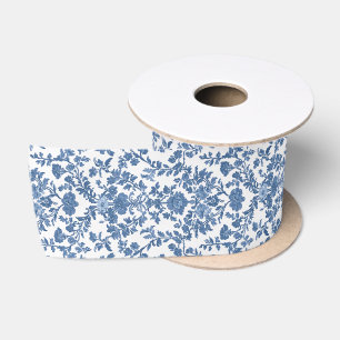 Lazo De Raso Cinta de Toile Azul Elegante Vintage Francés Campe