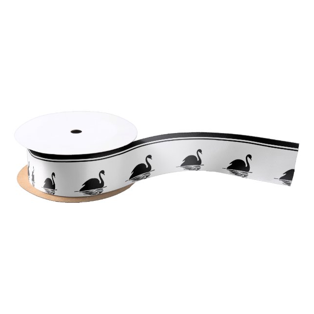 Lazo De Raso Cinta del cisne negro y de las rayas negras (Carrete)