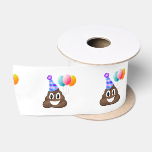 Lazo De Raso Cinta del cumpleaños de la emoji del impulso del