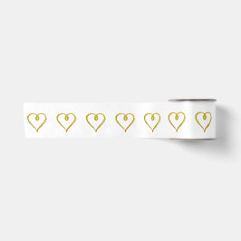 Lazo De Raso Cinta dibujada mano del corazón del oro