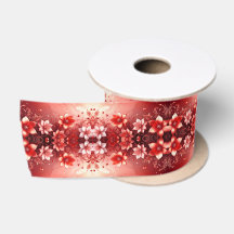 Cinta Festiva Floral Roja