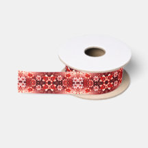 Cinta Festiva Floral Roja