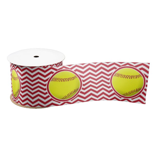 Lazo De Raso Cinta Fiesta Guay Chevron Softball (Carrete)