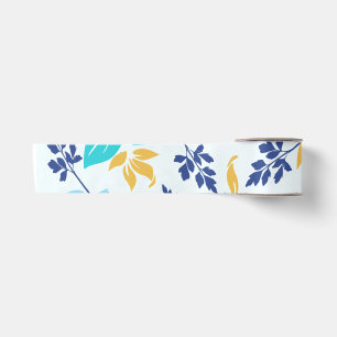 Lazo De Raso Cinta floral azul