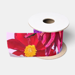 Lazo De Raso cinta floral, cinta floral rosa,