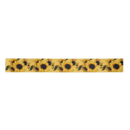 Lazo De Raso Cinta floral de girasol amarillo