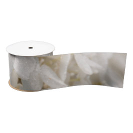 Lazo De Raso Cinta, flores blanca