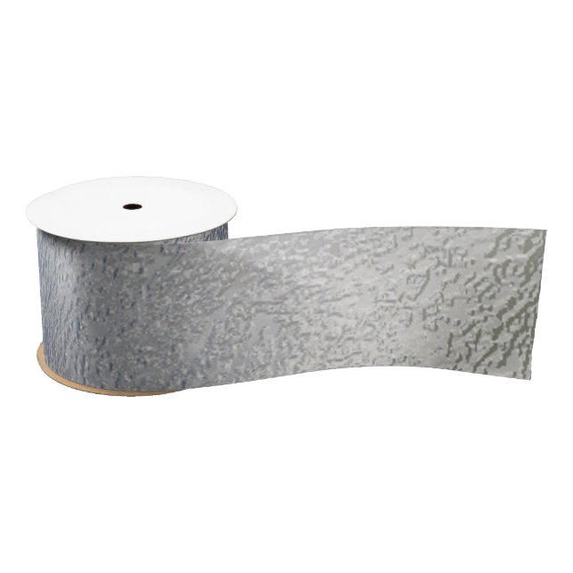 Lazo De Raso Cinta Gris Escarchado Frío (Carrete)