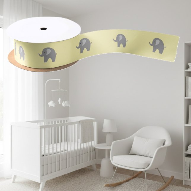 Lazo De Raso Cinta gris linda de la fiesta de bienvenida al (baby shower gift ribbon)