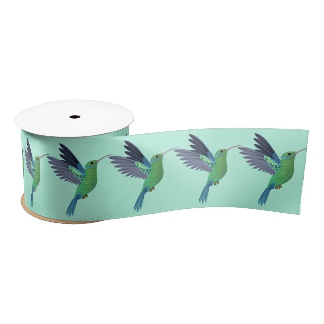 Lazo De Raso Cinta Hummingbirds (Carrete)