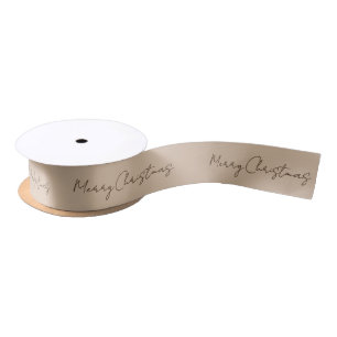 Lazo De Raso Cinta minimalista beige de feriado navideño