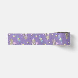 Lazo De Raso Cinta morada con estampado floral