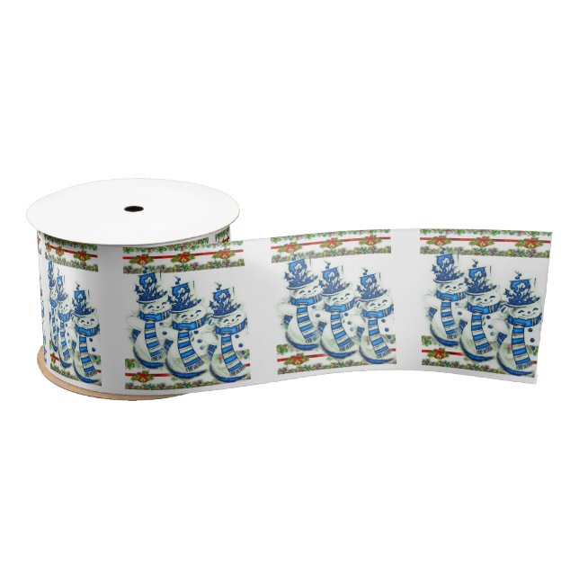 Lazo De Raso Cinta navidad, Navidades Snowman (Carrete)