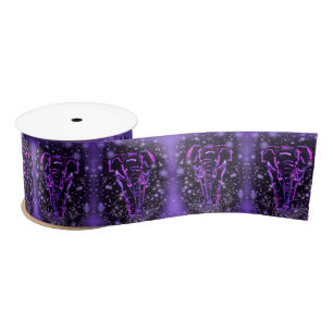Lazo De Raso Cinta Neon Purple Pink Elephants