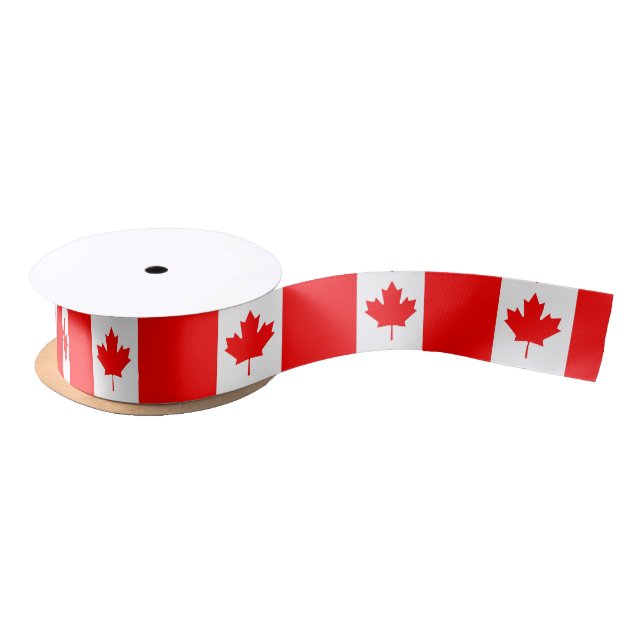 Lazo De Raso Cinta patriótica con bandera de Canadá (Carrete)