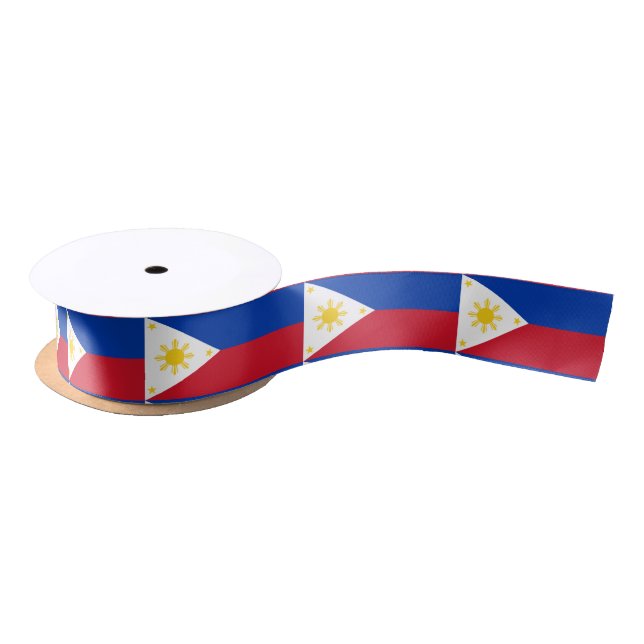 Lazo De Raso Cinta patriótica con bandera de Filipinas (Carrete)