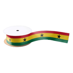 Lazo De Raso Cinta patriótica con bandera de Ghana