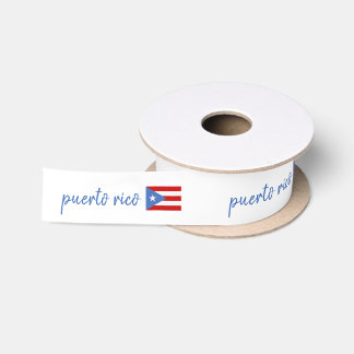 Lazo De Raso Cinta Patriótica con Bandera de Puerto Rico