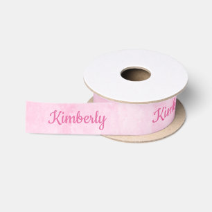 Lazo De Raso Cinta personalizada con nombre rosa