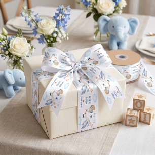 Lazo De Raso Cinta Personalizada de Baby Shower 'Es un Niño' co