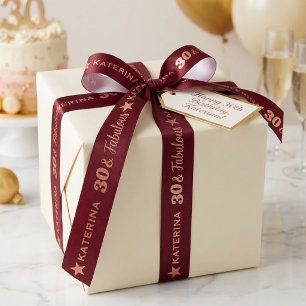 Lazo De Raso Cinta personalizada de cumpleaños con nombre y eda