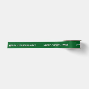 Lazo De Raso Cinta personalizada de Feliz Navidad 20XX Verde