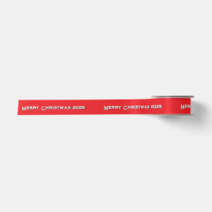 Lazo De Raso Cinta personalizada de Navidad 20XX Roja
