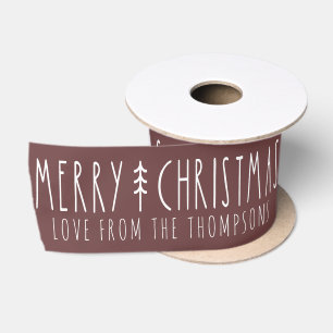 Lazo De Raso Cinta Personalizada de Navidad Feliz Nombre Marsal