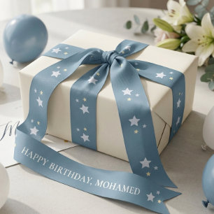Lazo De Raso Cinta Personalizada Feliz Cumpleaños Ganso Estrell