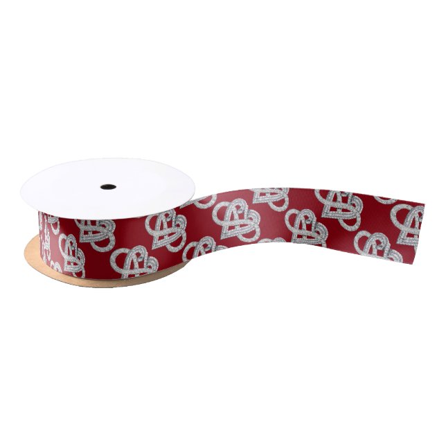 Lazo De Raso Cinta Roja Infinity Hearbon Ribbon (Carrete)