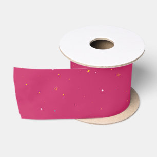 Lazo De Raso Cinta rosa de las pequeñas estrellas de la piel