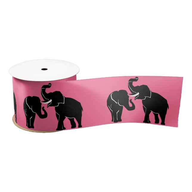 Lazo De Raso Cinta rosa elefante - Personalizable (Carrete)