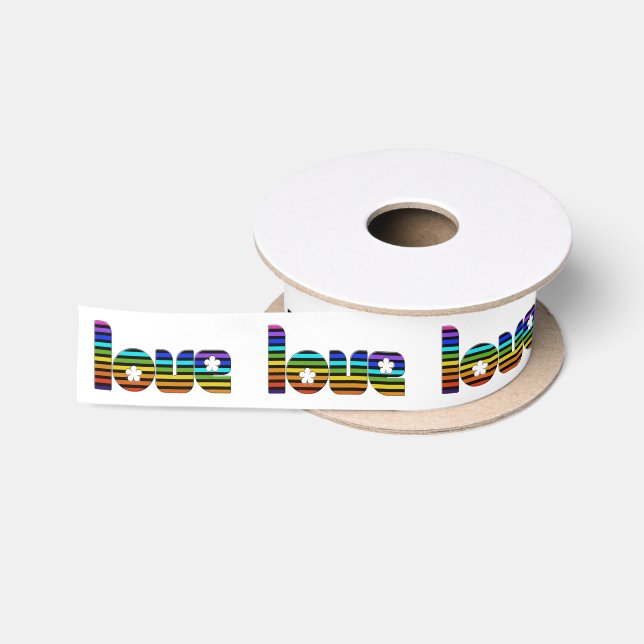 Lazo De Raso cinta satina de amor de arco iris (Carrete)